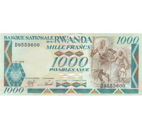 1 000 francs 1988 Rwanda