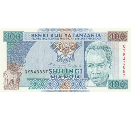 100 shilingi 1993 Tanzánia pamätná bankovka