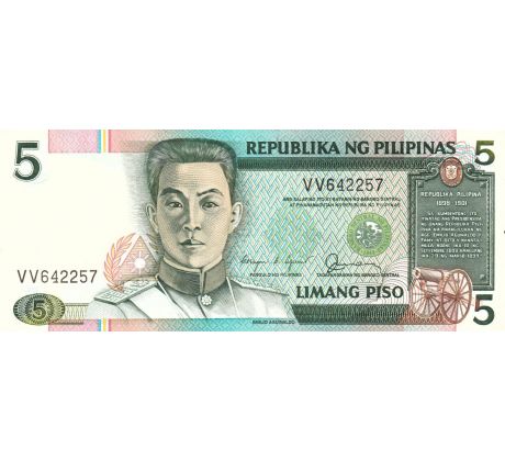 5 pesos 1985-93 Filipíny