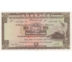 5 dolárov 1973 Hongkong