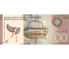 200 cordobas 2014-2022 Nikaragua polymerová bankovka
