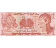 1 lempiras 2022 Honduras s vertikálnou značkou