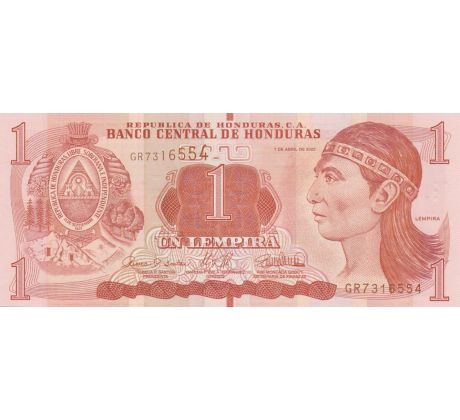 1 lempiras 2022 Honduras s vertikálnou značkou
