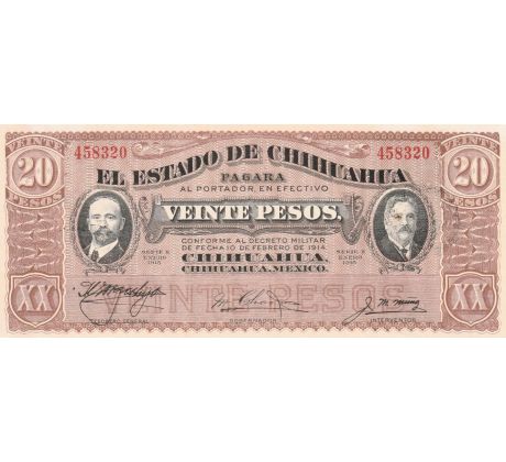 20 pesos 2015 Mexiko Chihuahua