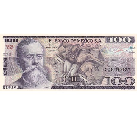 100 pesos 1981-82 Mexiko