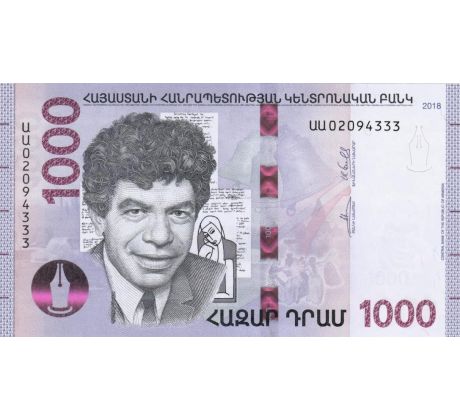 1000 dram 2018 Arménsko