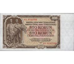 100 kčs 1953 MA neperforovaná STC Praha