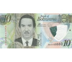 10 pula 2018 Botswana polymerová bankovka