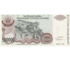 500 000 dinár 1993 Srbská krajina