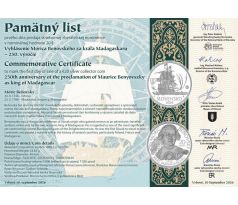 20€ 2026 Móric Beňovský PROOF + pamätný list