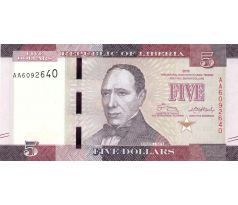 5 dolárov 2016 Libéria