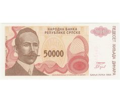 50 000 dinár 1993 Bosna a Hercegovina