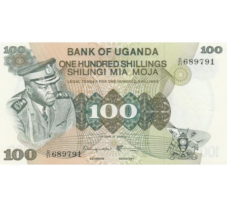 100 šilingov 1973-77 Uganda
