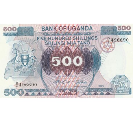 500 šilingov 1986 Uganda